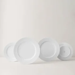 Lyngby Porcelæn Rhombe flad tallerken hvid 27 cm