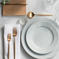 Lyngby Porcelæn Rhombe flad tallerken hvid 21 cm
