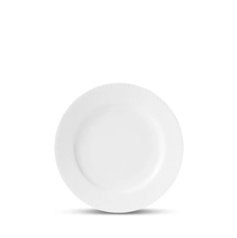 Lyngby Porcelæn Rhombe flad tallerken hvid 21 cm