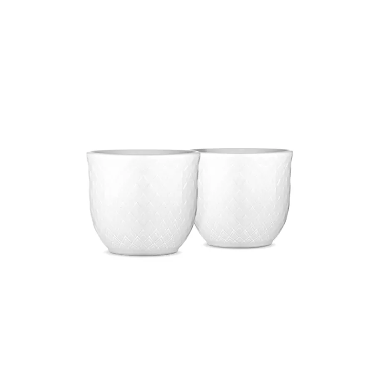 Lyngby Porcelæn Rhombe æggebæger hvid 2 stk.
