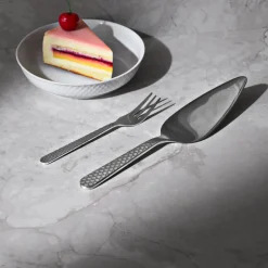 Lyngby Porcelæn Rhombe kagegaffel stål 4 stk.
