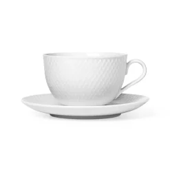 Lyngby Porcelæn Rhombe tekop hvid 39 cl