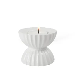 Lyngby Porcelæn Tura fyrfadsstage hvid Ø 8 cm
