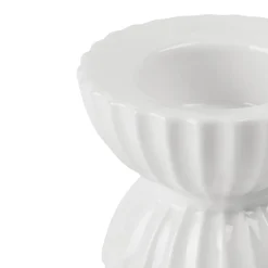 Lyngby Porcelæn Tura fyrfadsstage hvid Ø 8 cm