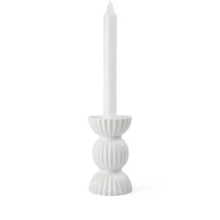 Lyngby Porcelæn Tura kronelysestage hvid H 14 cm.