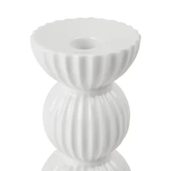Lyngby Porcelæn Tura kronelysestage hvid H 14 cm.
