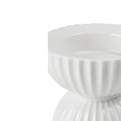 Lyngby Porcelæn Tura lysstage bloklys hvid Ø 15,5 cm
