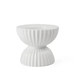 Lyngby Porcelæn Tura lysstage bloklys hvid Ø 15,5 cm