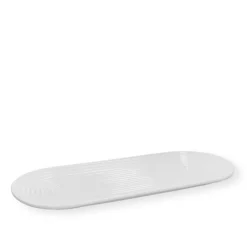 Lyngby Porcelæn Tura ovalt serveringsfad hvid 48x20 cm