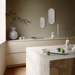 Lyngby Porcelæn Tura ovalt serveringsfad hvid 34x14,5 cm