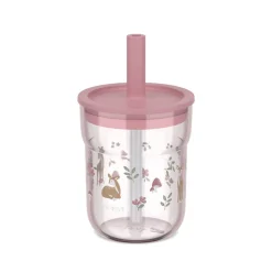 Mepal Mio Fairy Garden børneglas med sugerør rosa 250 ml