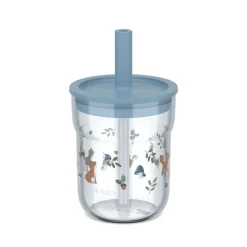 Mepal Mio Forest Friends børneglas med sugerør blå 250 ml