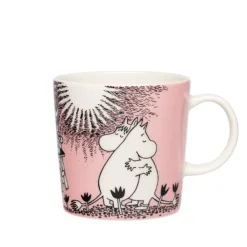 Moomin Arabia Kærlighed 30 års jubilæums krus lyserød 30 cl
