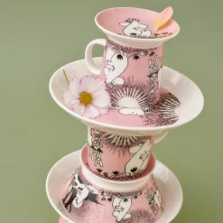 Moomin Arabia Kærlighed 30 års jubilæums underkop lyserød Ø 15 cm