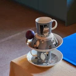Moomin Arabia Mumifar tallerken grå 19 cm