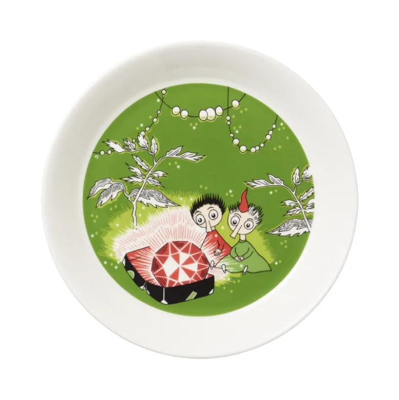 Moomin Arabia tallerken Tofslen & Vifslen grøn 19 cm