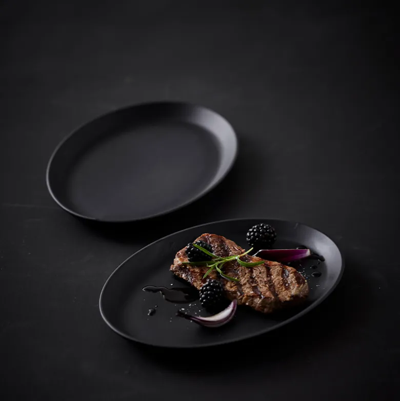 Morsø Forno steaktallerken sort 2 stk. 28x20 cm