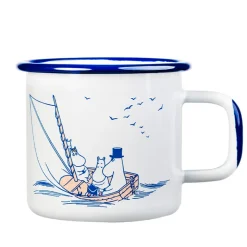 Mumi by Muurla søfolk emaljekrus hvid/mørkeblå 37 cl