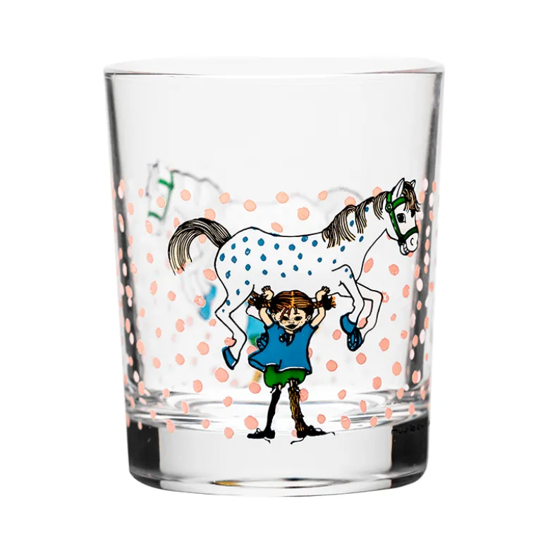 Muurla Pippi/hest drikkeglas klar 20 cl