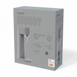 MySoda Woody sodavandsmaskine grå inkl. flaske + kulsyrepatron