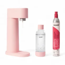 MySoda Woody sodavandsmaskine pink inkl. flaske + kulsyrepatron