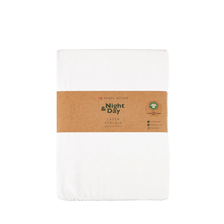 Night & Day Percale flad lagen hvid 240x260 cm