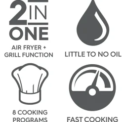 OBH Nordica Easy Fry & Grill Precision airfryer 2in1 black digital