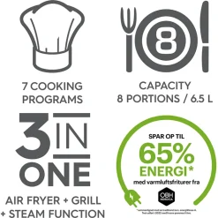 OBH Nordica Easy Fry & Grill steam 3in1 XXL airfryer