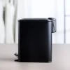 Pedalspand sort 5 liter rustfrit stål H 29,5 cm