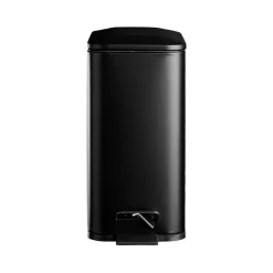 Pedalspand sort 5 liter rustfrit stål H 29,5 cm
