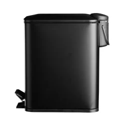 Pedalspand sort 5 liter rustfrit stål H 29,5 cm