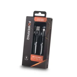 Powerpaq ladekabel USB-A til C hvid 1 meter