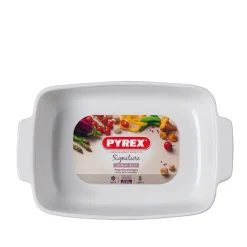Pyrex ovnfast fad hvid keramik 25x19 cm