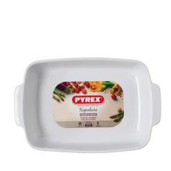 Pyrex ovnfast fad hvid keramik 30x22 cm
