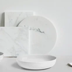 Rhombe serveringsskål hvid Ø 28 cm