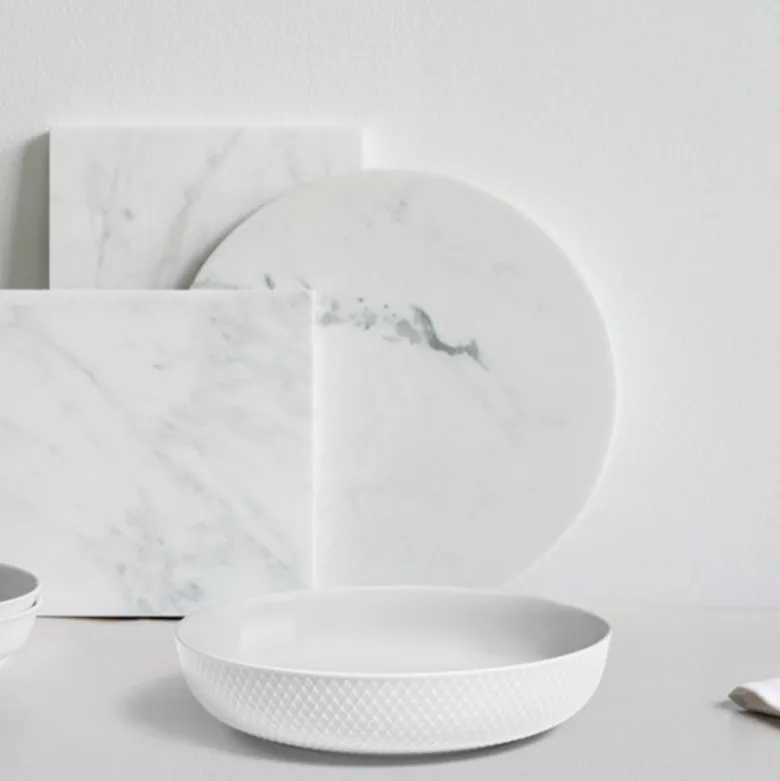 Rhombe serveringsskål hvid Ø 28 cm
