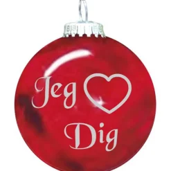 Rolsted Copenhagen Jeg ♥ Dig julekugle rød 6,6 cm