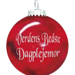Rolsted Copenhagen julekugle Verdens Bedste Dagplejemor rød 6,6 cm