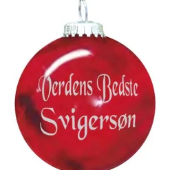Rolsted Copenhagen Verdens Bedste Svigersøn julekugle rød 6,6 cm