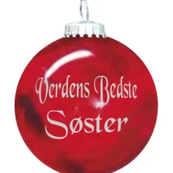 Rolsted Copenhagen verdens bedste søster julekugle rød 6,6 cm