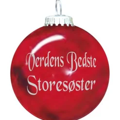 Rolsted Copenhagen Verdens Bedste Storesøster julekugle rød 6,6 cm