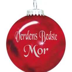 Rolsted Copenhagen Verdens Bedste Mor julekugle rød 6,6 cm