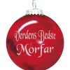 Rolsted Copenhagen Verdens Bedste Morfar julekugle rød 6,6 cm