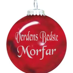 Rolsted Copenhagen Verdens Bedste Morfar julekugle rød 6,6 cm