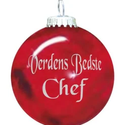 Rolsted Copenhagen Verdens Bedste Chef julekugle rød 6,6 cm