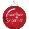 Rolsted Copenhagen Verdens Bedste Svigerinde julekugle rød 6,6 cm
