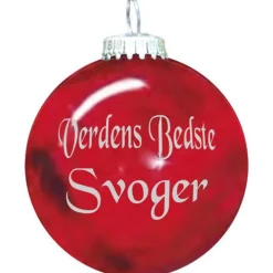 Rolsted Copenhagen Verdens Bedste Svoger julekugle rød Ø 6,6 cm