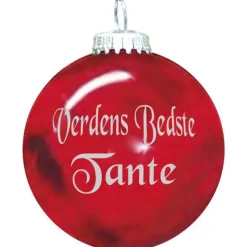 Rolsted Copenhagen Verdens Bedste Tante julekugle rød Ø 6,6 cm