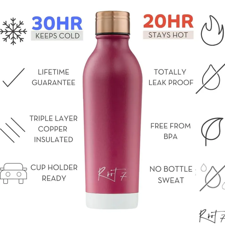 Root7 One Bottle raspberry split termoflaske 500 ml