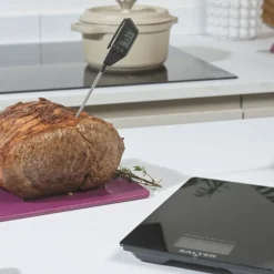 Salter digital køkkenvægt med termometer og timer sort 5 kg